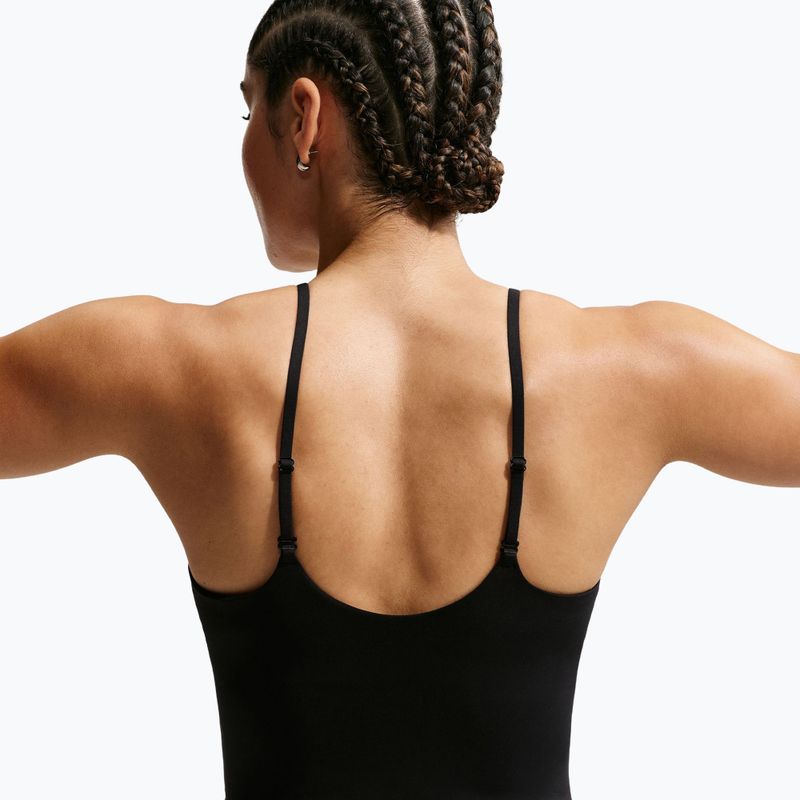 Nike One közepes tartású női edzőpóló fekete/fehér 5