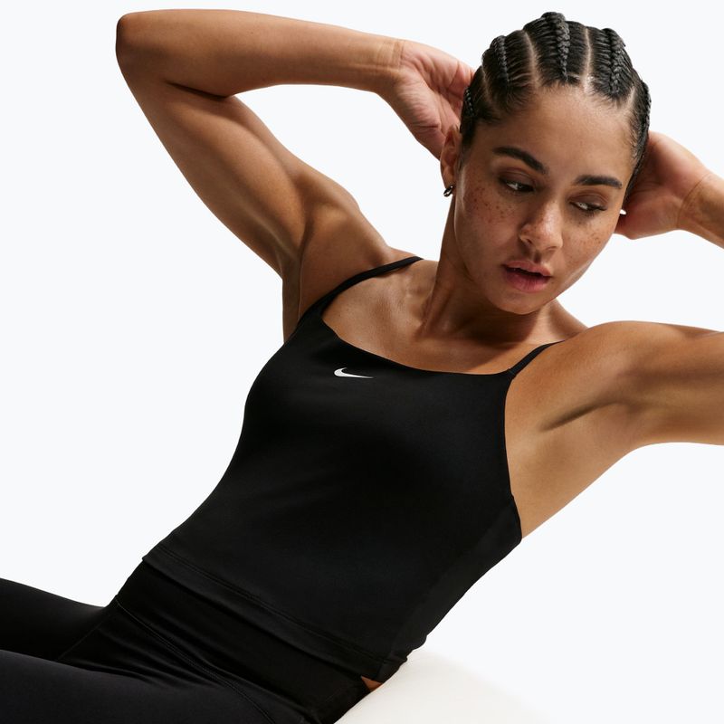 Nike One közepes tartású női edzőpóló fekete/fehér 6
