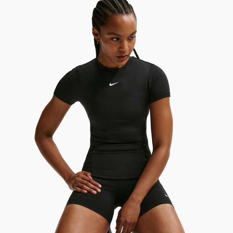 Női edzőpóló Nike One Fitted black/white 4