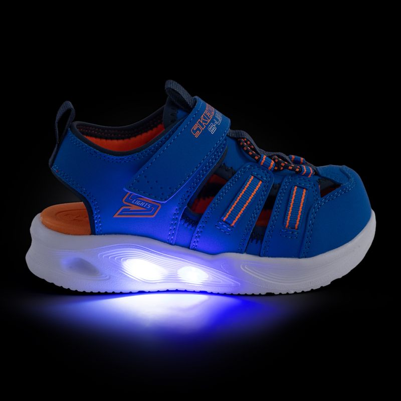 SKECHERS S-Lights Sola Glow kék/lime gyermek szandálok 9