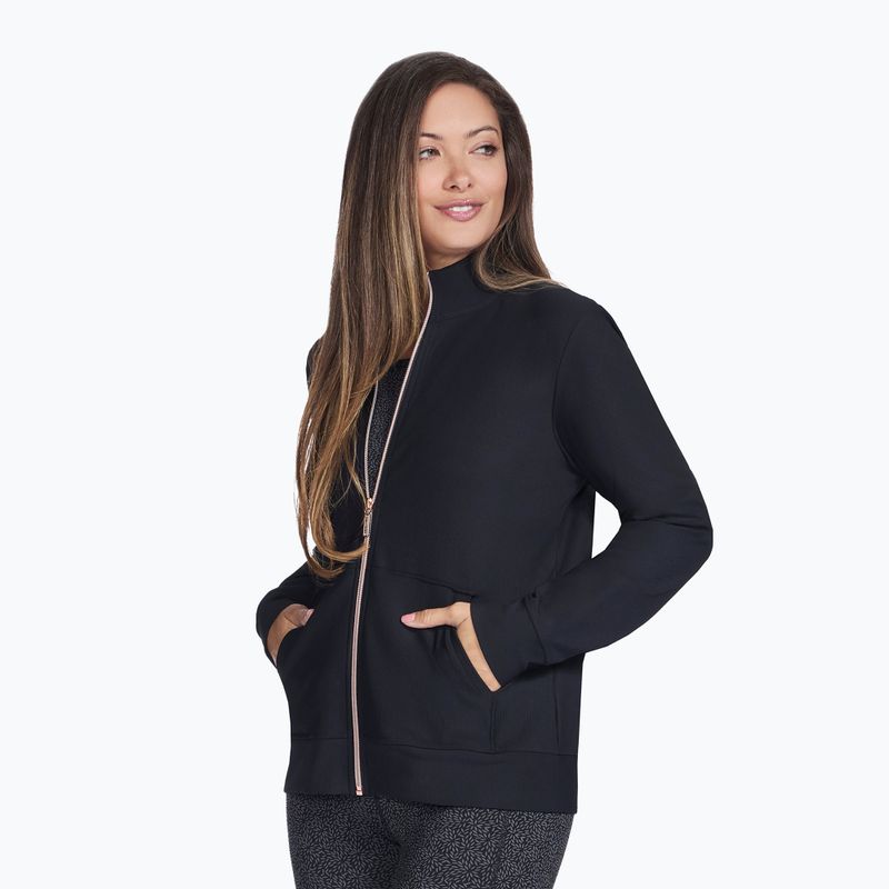 Női pulóver SKECHERS GO Luxe Rib Everyday Full Zip black 3