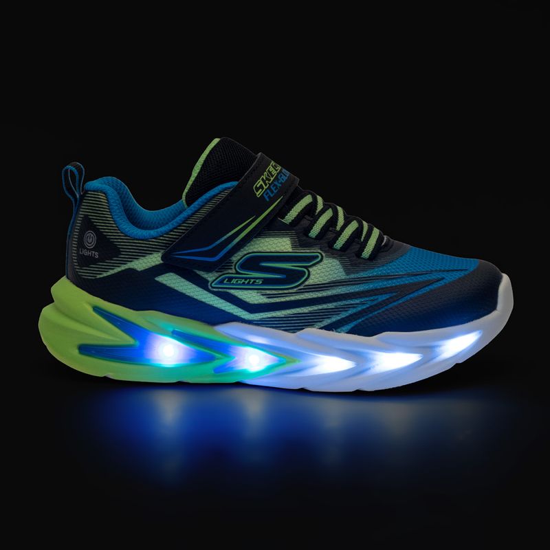 Gyerekcipők SKECHERS Flex-Glow Ultra fekete/kék/lime 8