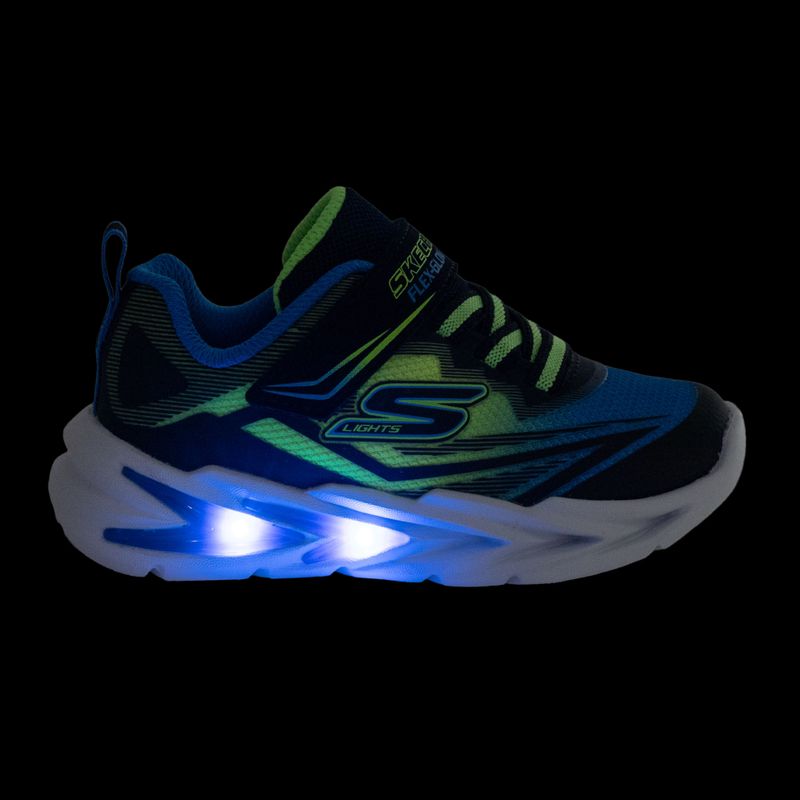 Gyerekcipők SKECHERS Flex-Glow Ultra fekete/kék/lime 8