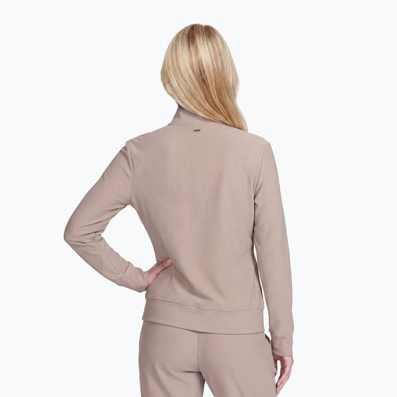 Női pulóver SKECHERS GO Luxe Rib Everyday Full Zip taupe/brown 2