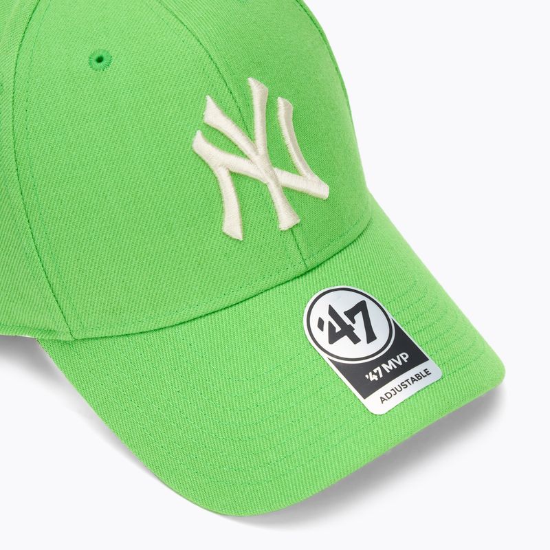47 Brand MLB New York Yankees MVP baseballsapka lime színben 3