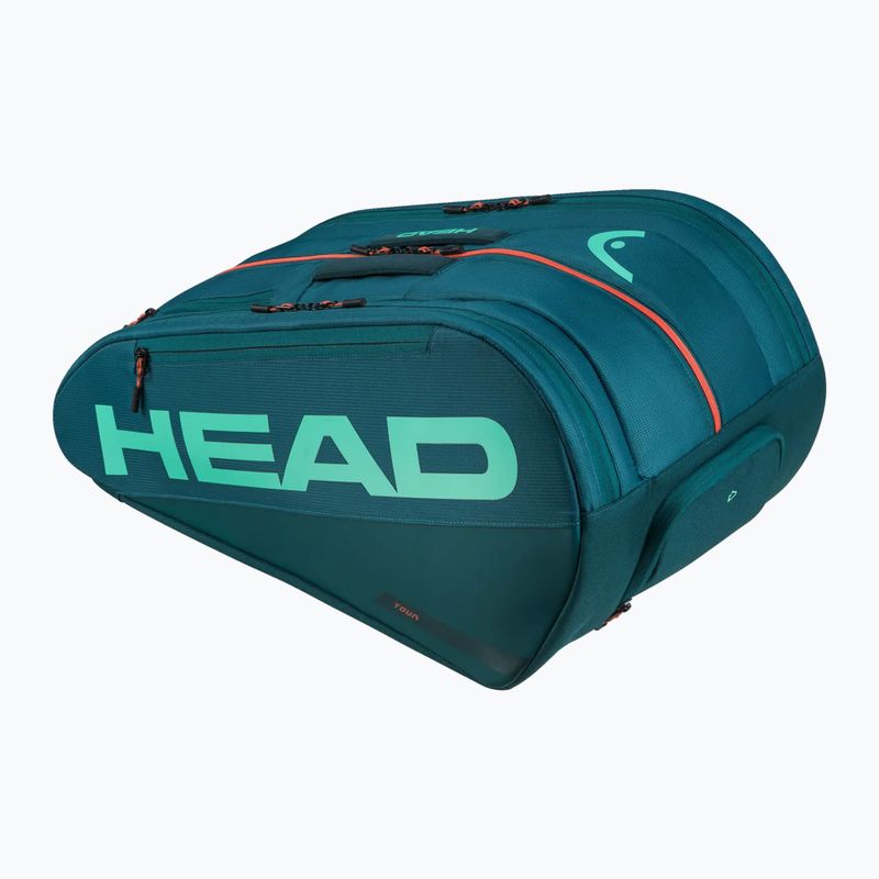Padel táska HEAD Tour Padel Bag L 40 l green/orange