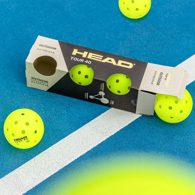 Pickleball-labdák HEAD Tour 40 Pickleball yellow 3