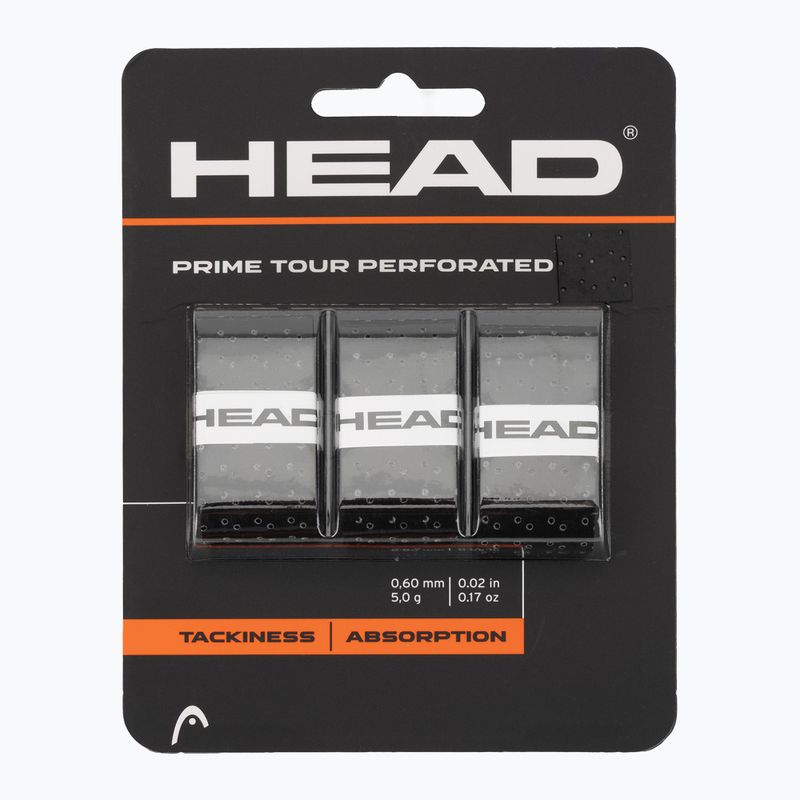 Teniszütő markolatborítások HEAD Prime Tour Perforated 3 pcs. black