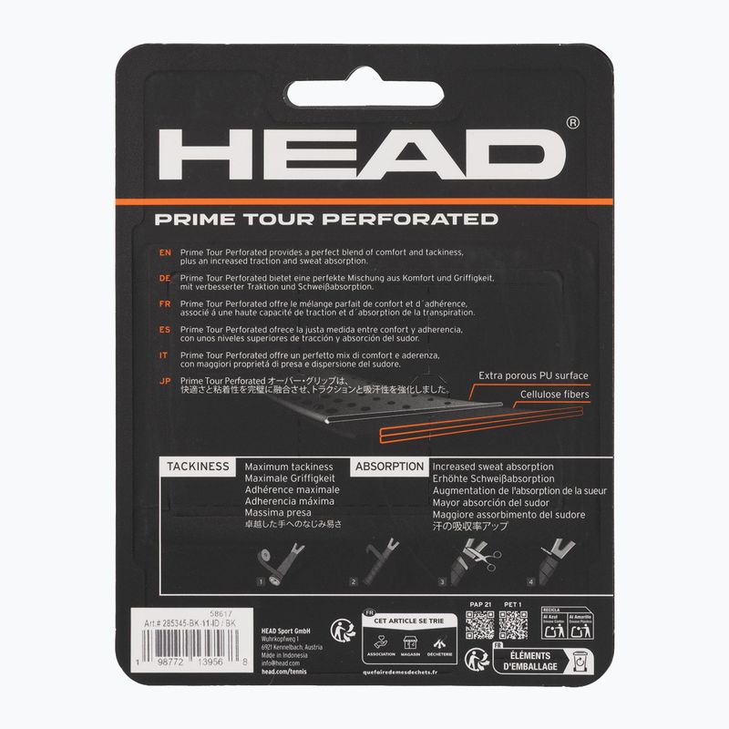 Teniszütő markolatborítások HEAD Prime Tour Perforated 3 pcs. black 2