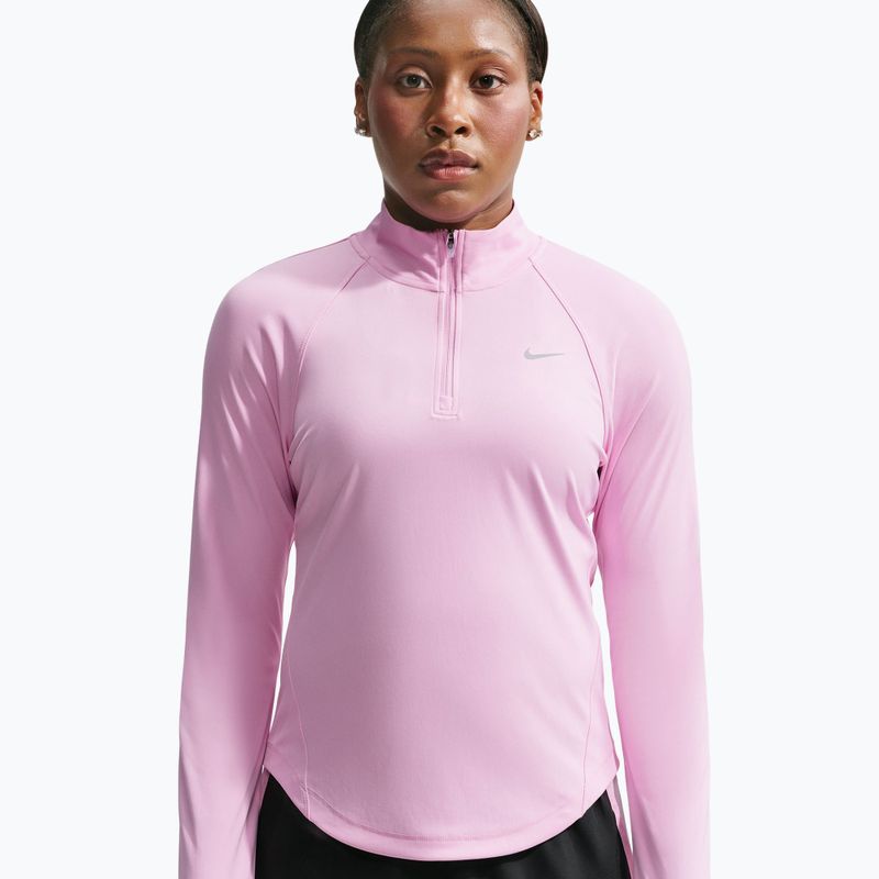 Női futópulóver Nike Tempo Dri-Fit 1/4 Zip pink rise 4
