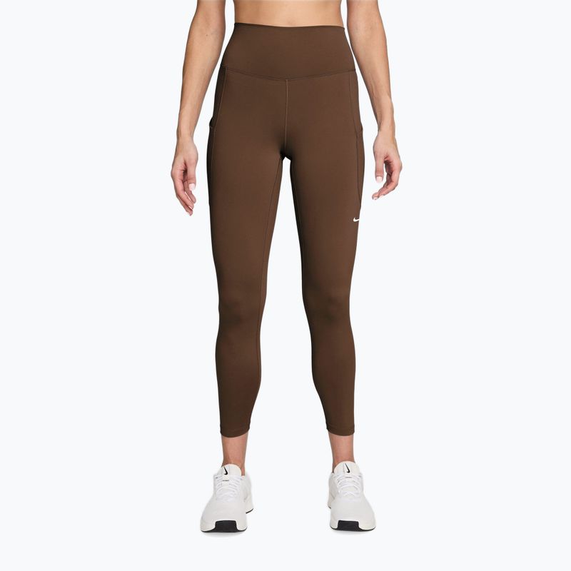 Női edzőleggingsek Nike One High-Waisted 7/8 cacao wow/white