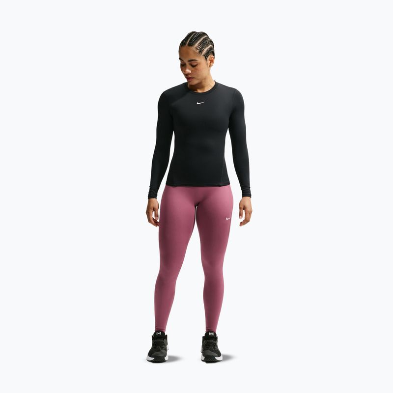 Női edző hosszú ujjú póló Nike One Fitted black/white 2