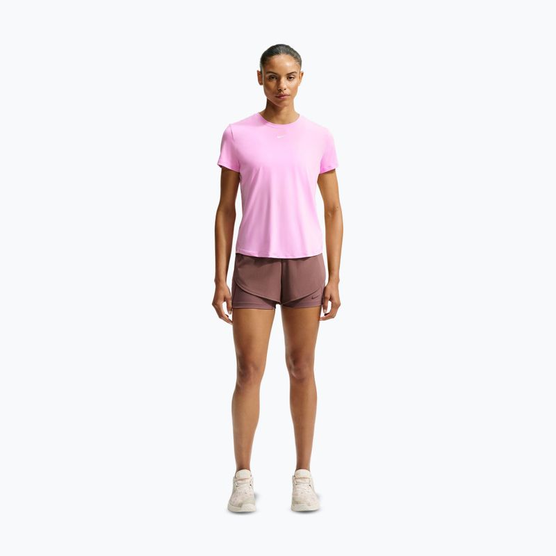 Női edző póló Nike One Classic pink rise/white 2