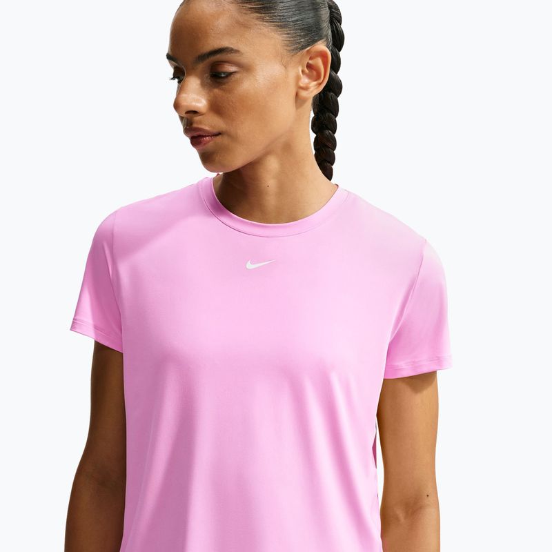 Női edző póló Nike One Classic pink rise/white 4