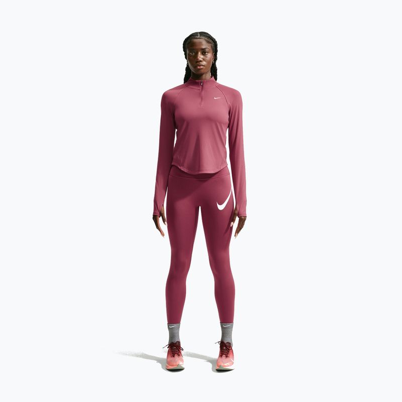 Női futópulóver Nike Tempo Dri-Fit 1/4 Zip pink smoke 2