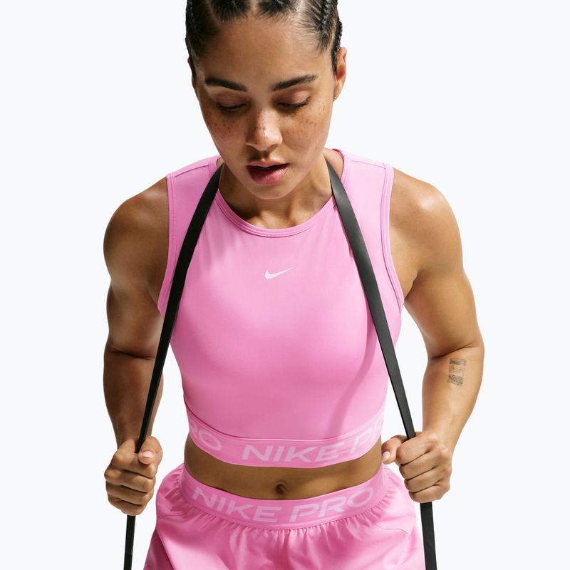 Női póló Nike Pro pink rise/white 4