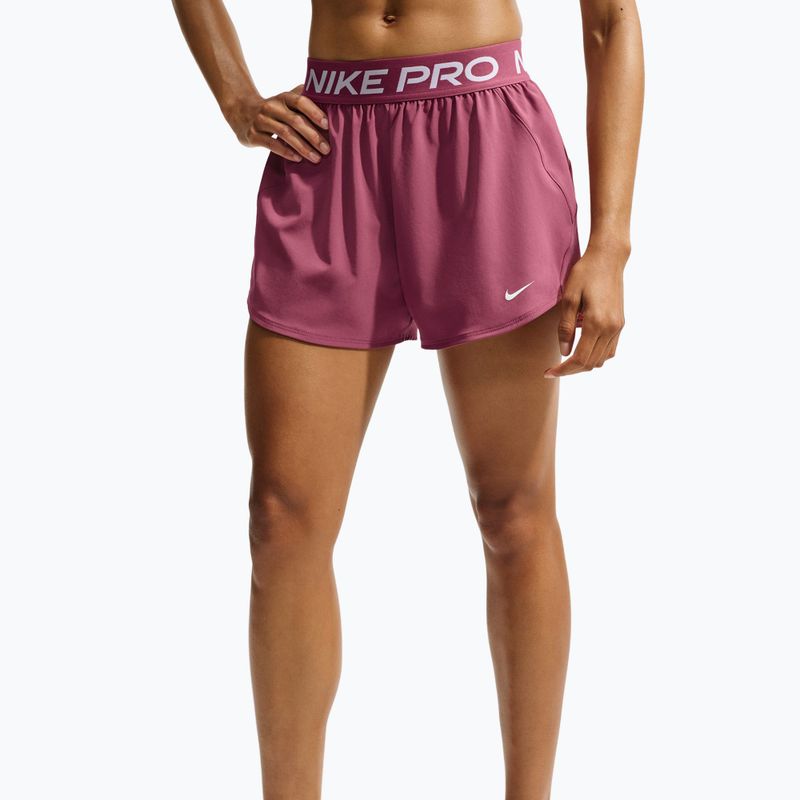 Női edző rövidnadrág Nike Pro pink smoke/white 3