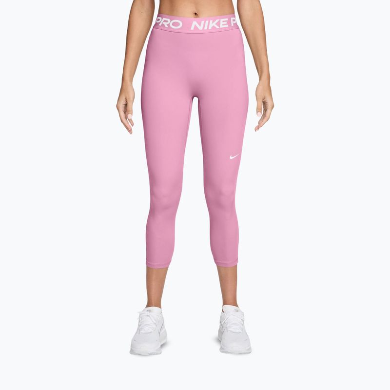 Női leggingsek Nike Pro pink rise/white