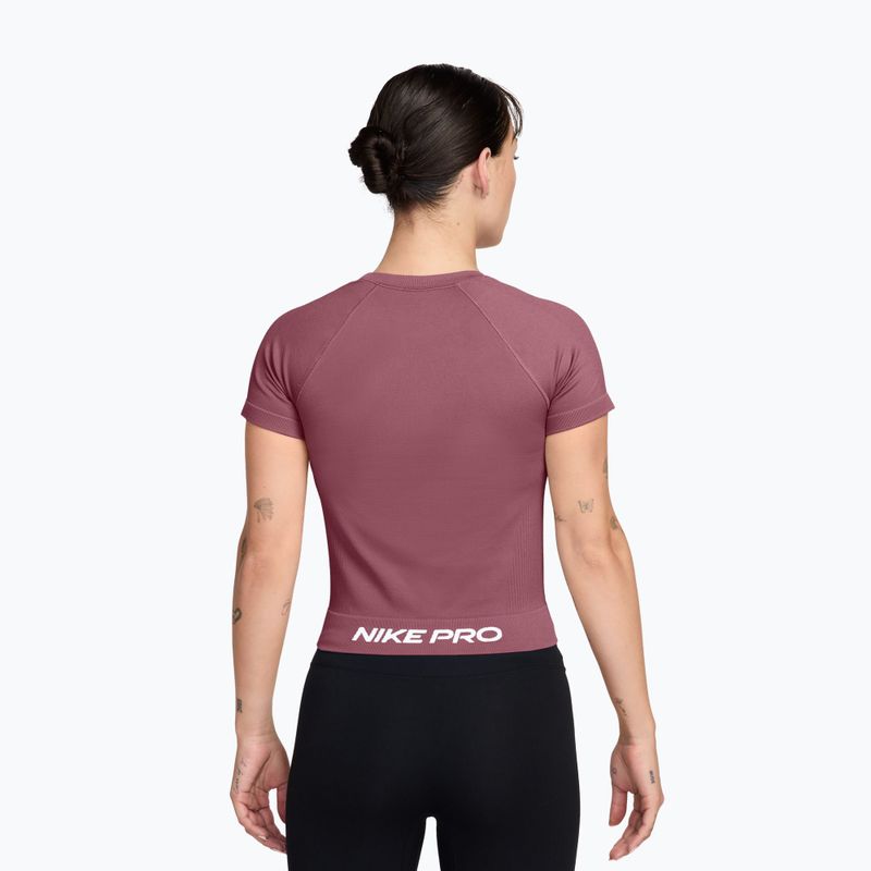 Női edző póló Nike Pro Seamless pink smoke/white 2