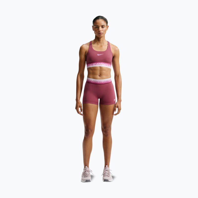 Női edző rövidnadrág Nike Pro pink smoke/bleached lilac 2