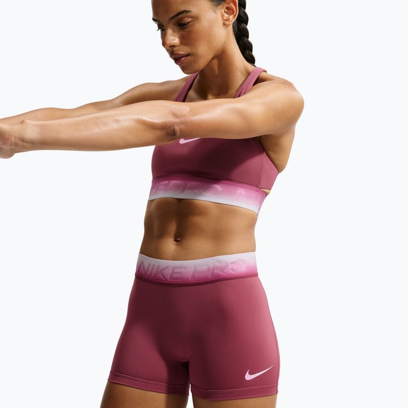 Női edző rövidnadrág Nike Pro pink smoke/bleached lilac 4