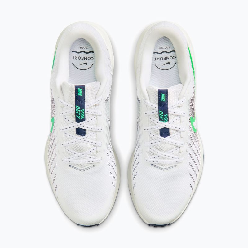 Férfi futócipők Nike Run Defy White/Midnight Navy/Green Spark 5