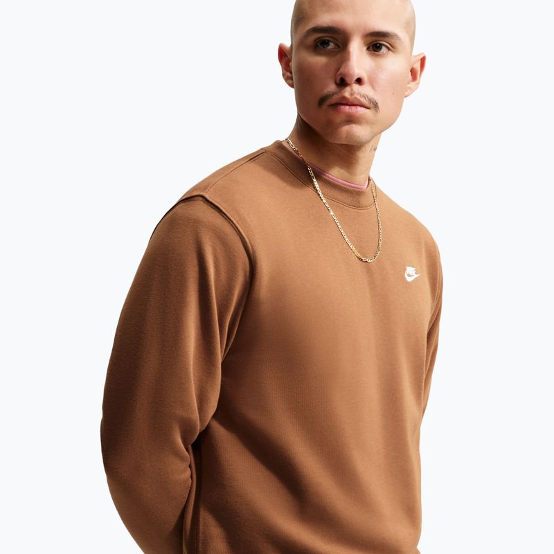 Férfi pulóver Nike Club ale brown/white 4