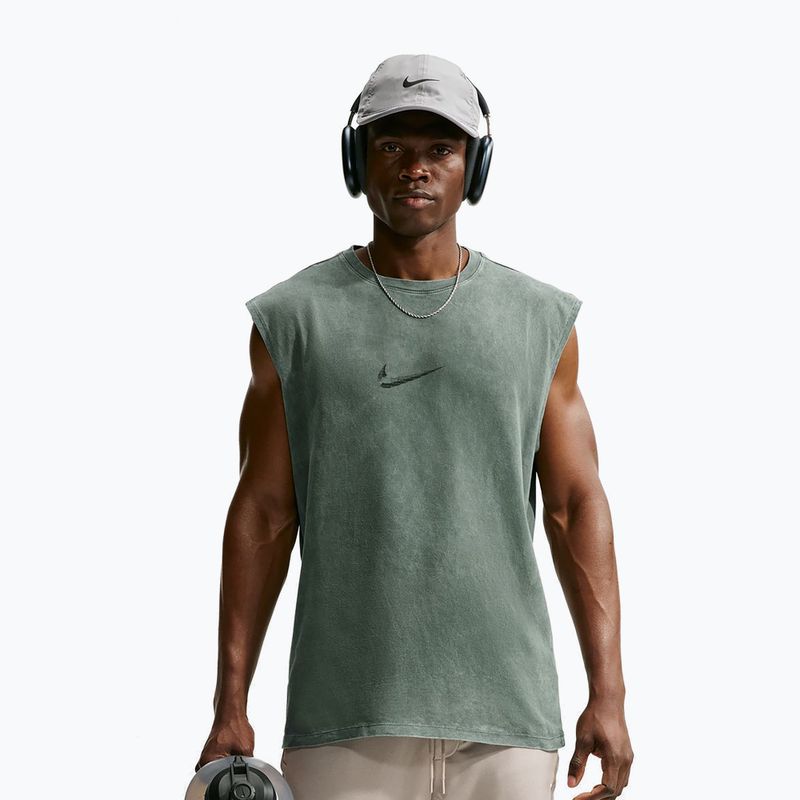 Férfi edző póló Nike Sleeveless T-Shirt camo green/light army