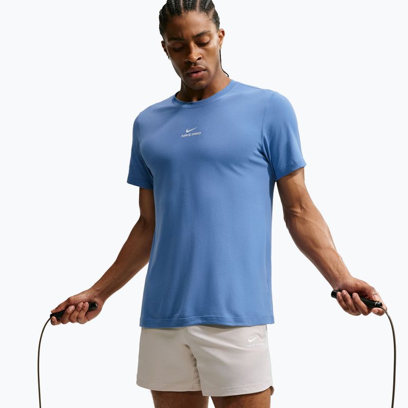 Férfi edző póló Nike Pro indigo storm/white 5