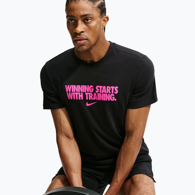 Férfi edző póló Nike Dri-Fit Winning black/hyper pink 5