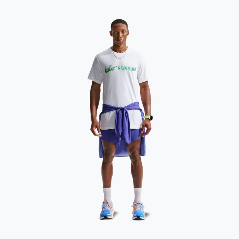 Férfi futó póló Nike Dri-Fit Running T-Shirt white/green spark 2