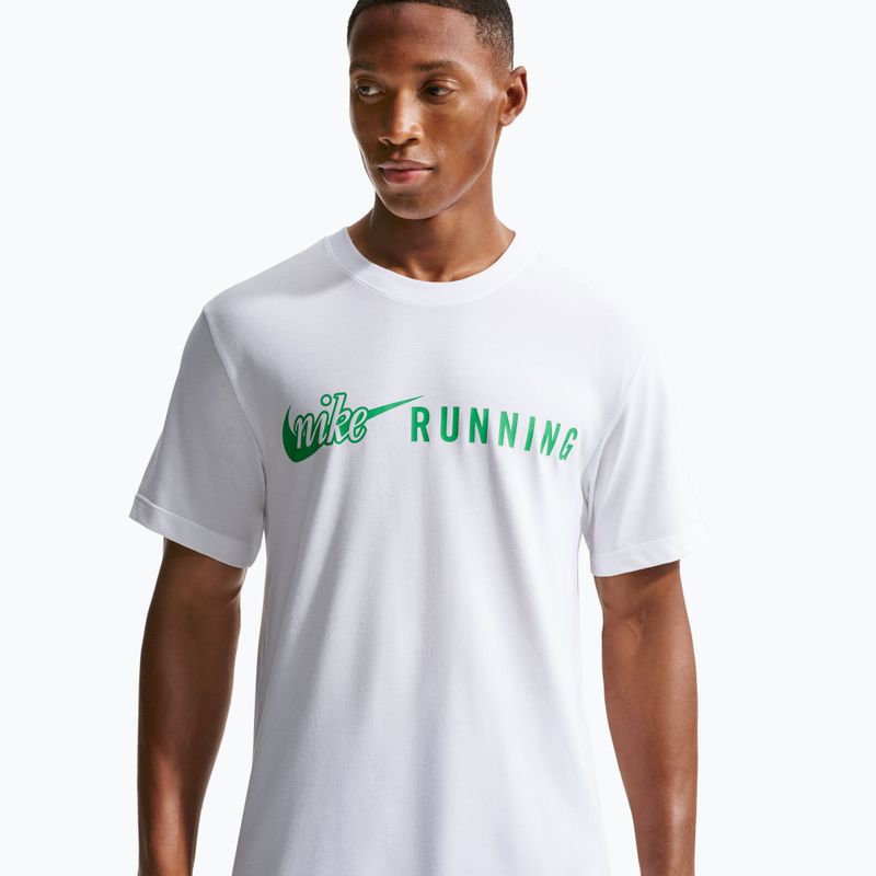 Férfi futó póló Nike Dri-Fit Running T-Shirt white/green spark 4