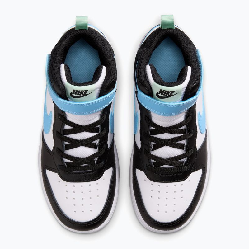 Gyermekcipő Nike Court Borough Mid 2 white/black/arctic green/football blue 4