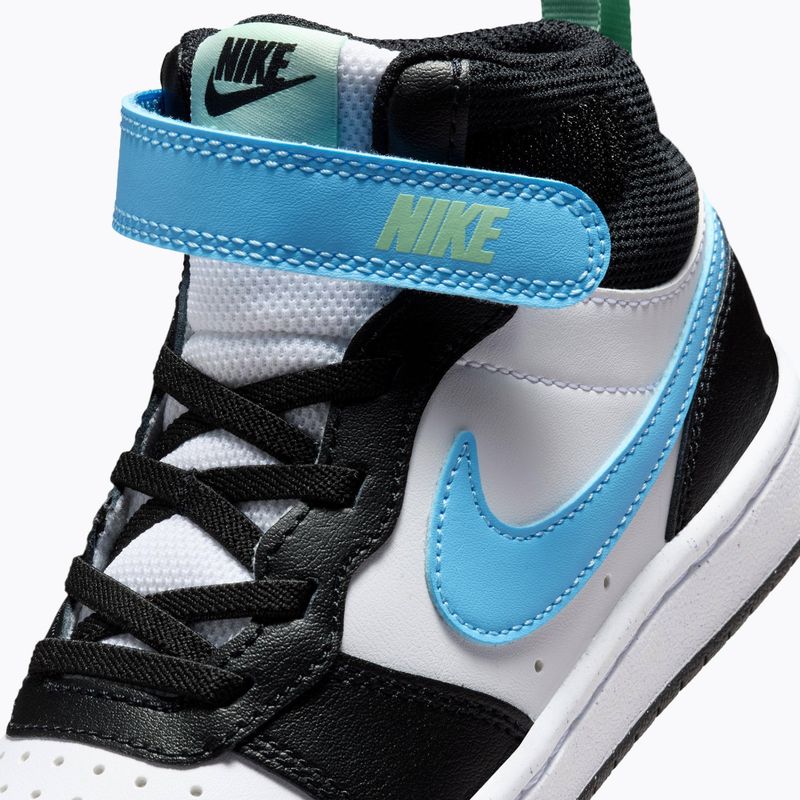 Gyermekcipő Nike Court Borough Mid 2 white/black/arctic green/football blue 5