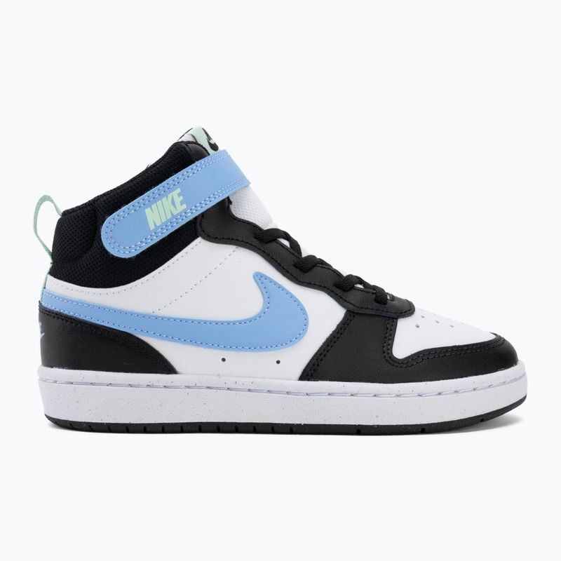Gyermekcipő Nike Court Borough Mid 2 white/black/arctic green/football blue 2