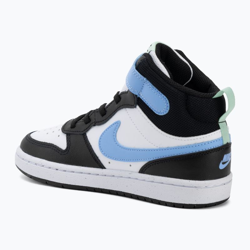 Gyermekcipő Nike Court Borough Mid 2 white/black/arctic green/football blue 3
