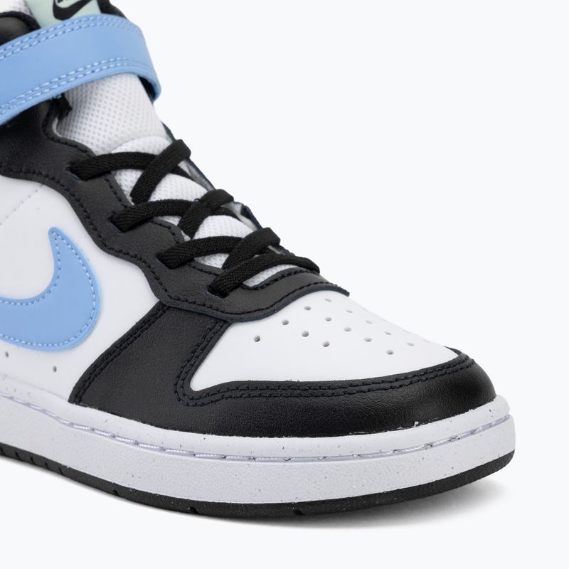 Gyermekcipő Nike Court Borough Mid 2 white/black/arctic green/football blue 7