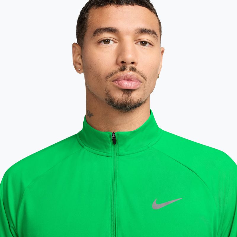 Férfi futópulóver Nike Stride 1/4 Zip Dri-Fit green spark 3