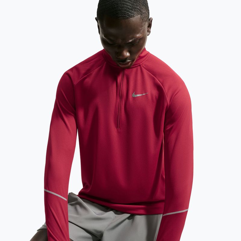 Férfi futópulóver Nike Miler Dri-Fit UV 1/2 Zip tough red 4