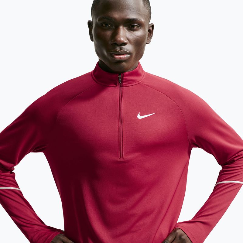 Férfi futópulóver Nike Miler Dri-Fit UV 1/2 Zip tough red 5