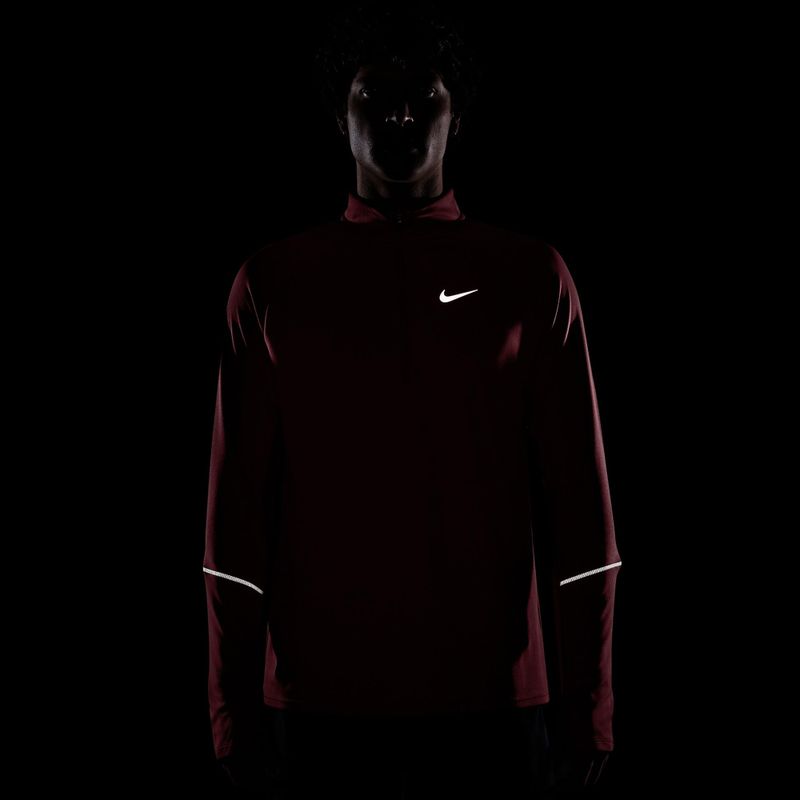 Férfi futópulóver Nike Miler Dri-Fit UV 1/2 Zip tough red 7