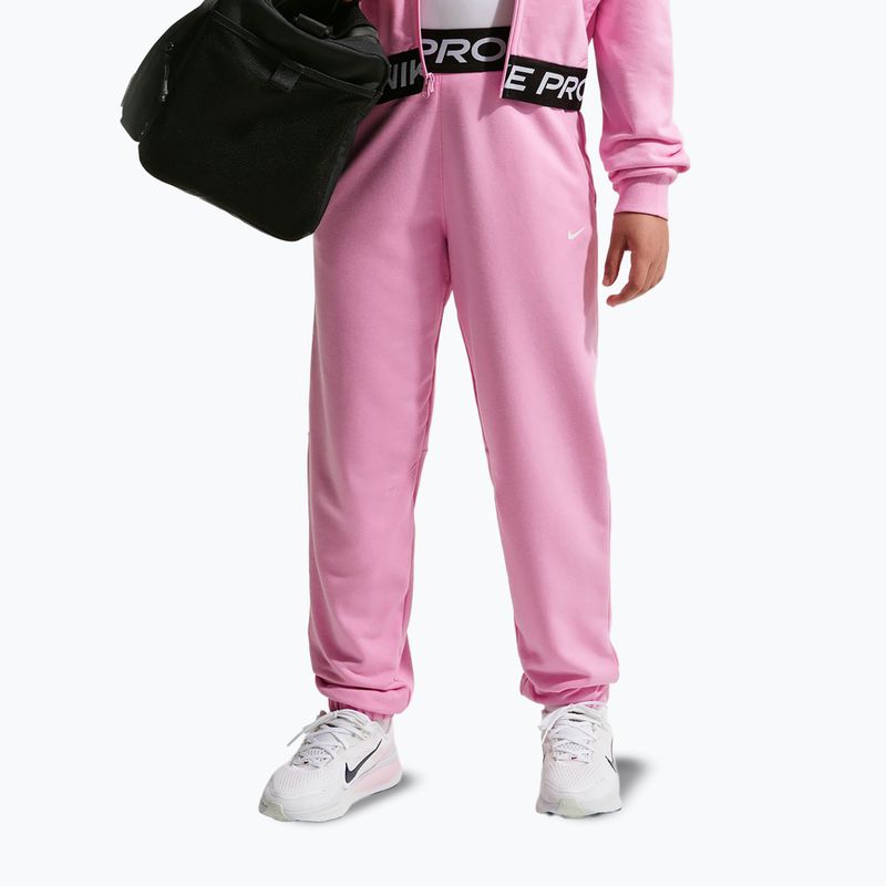 Gyerek nadrág Nike Pro Fleece pink rise/pink rise/black/white
