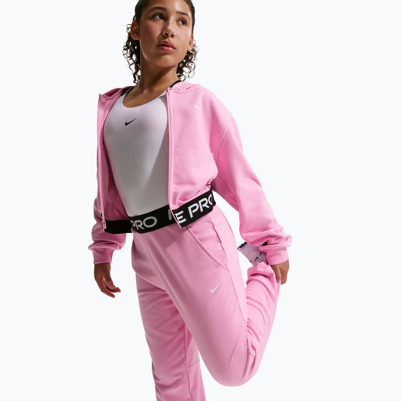 Gyerek nadrág Nike Pro Fleece pink rise/pink rise/black/white 5
