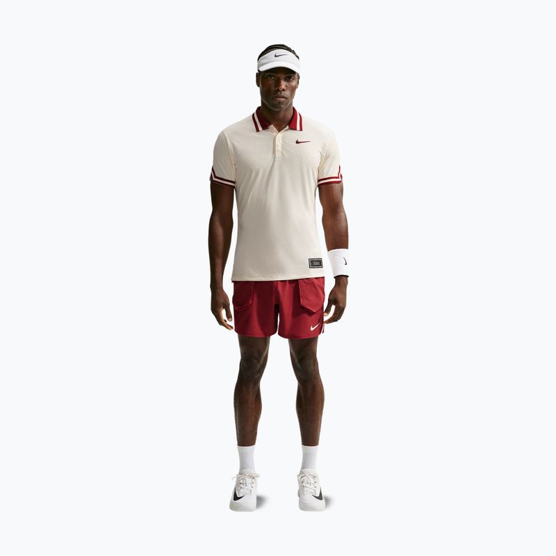 Póló Nike Court Slam Aero-Fit Pale Ivory/Team Red 2