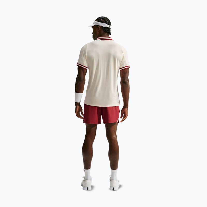 Póló Nike Court Slam Aero-Fit Pale Ivory/Team Red 3