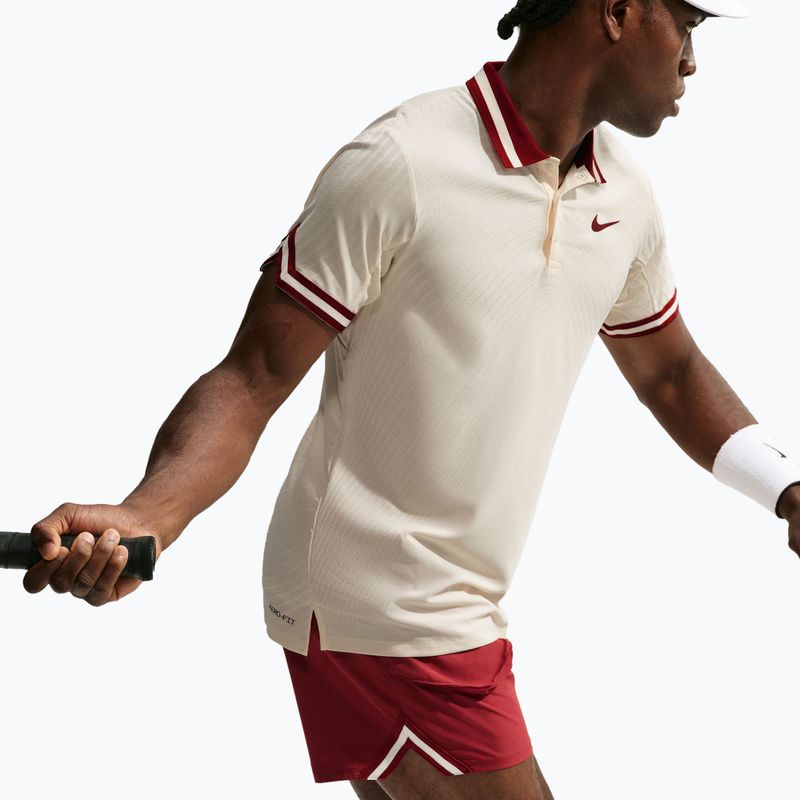 Póló Nike Court Slam Aero-Fit Pale Ivory/Team Red 4
