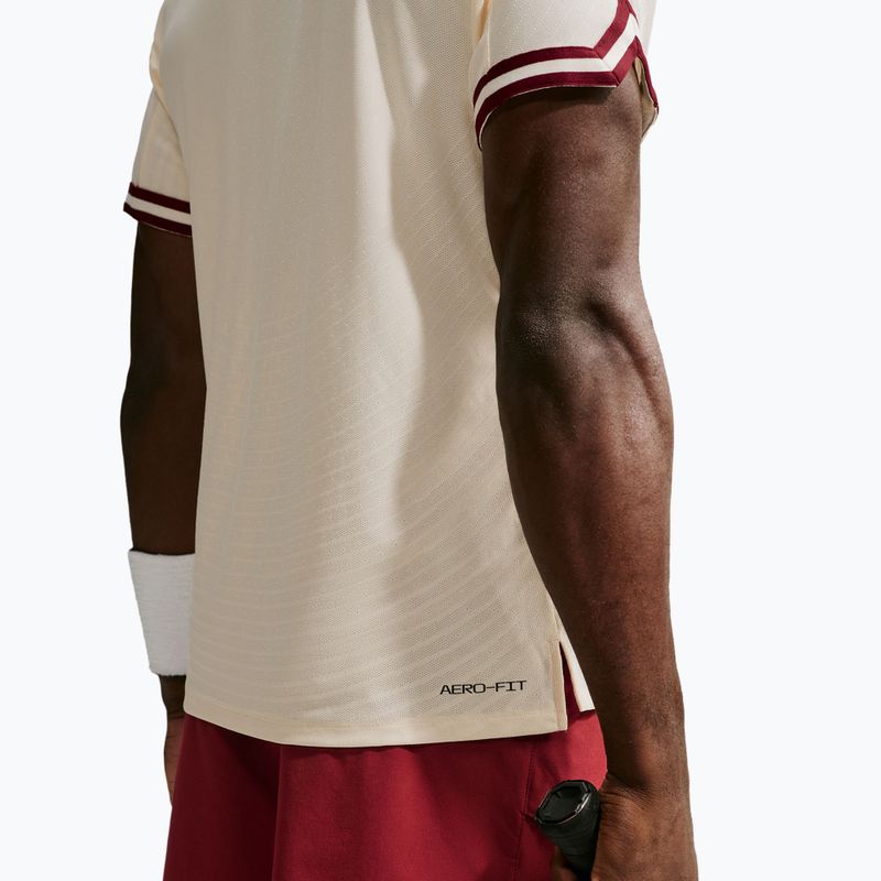 Póló Nike Court Slam Aero-Fit Pale Ivory/Team Red 5