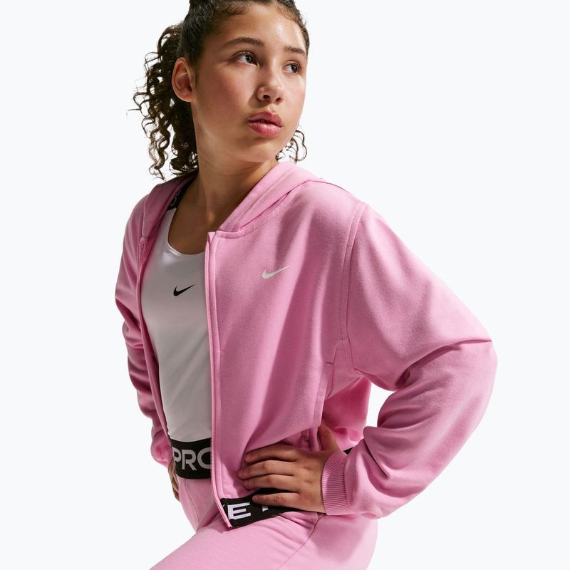 Gyerekpulóver Nike Pro Fleece pink rise/pink rise/black/white 5