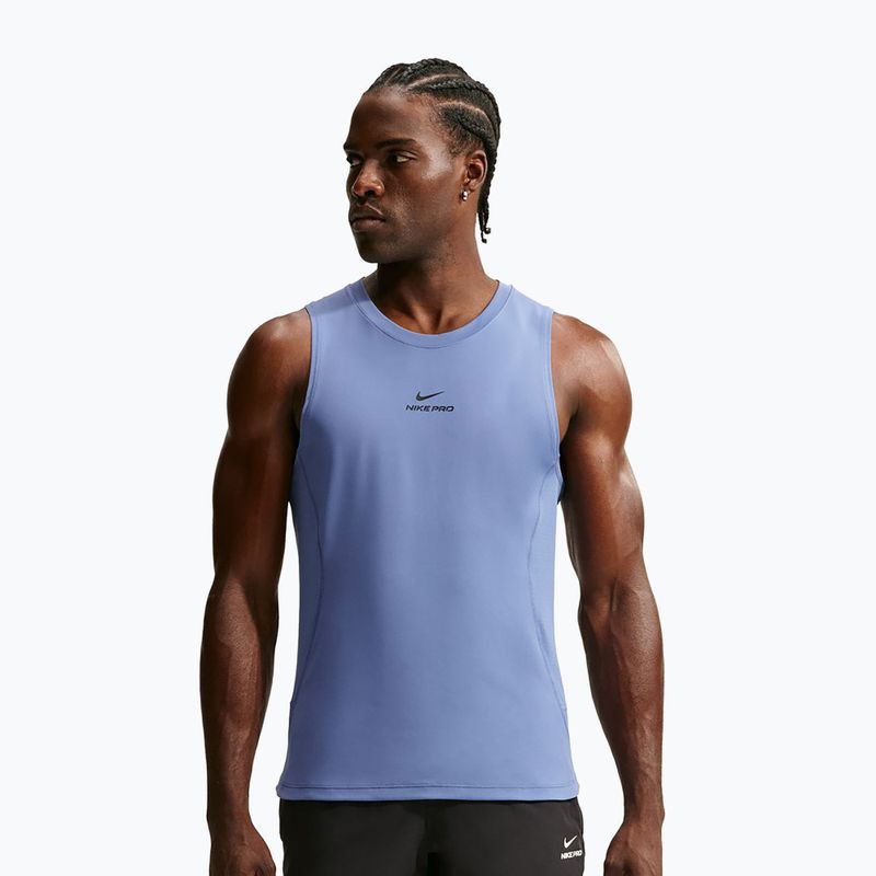 Férfi edző póló Nike Pro indigo storm/black