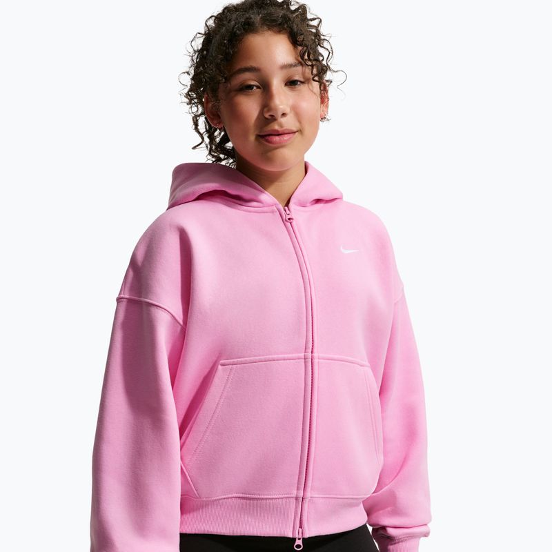 Gyerekpulóver Nike Sportswear Studio Fleece pink rise/white 4